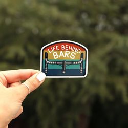 life behind bars sticker | cyclist decal | for bicycle water bottles or car windows