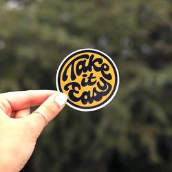 take it easy sticker | chill and relax decal | for the surfer or hippy trying to get everyone to slow down