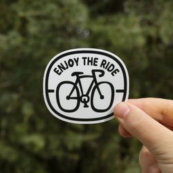 enjoy the ride bicycle sticker | cyclist decal | great for bicycle water bottles or car windows