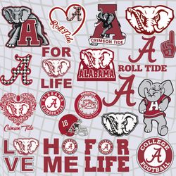 alabama crimson tide svg, alabama crimson tide baseball teams bundle svg, alabama crimson tide ncaa teams svg, png, dxf