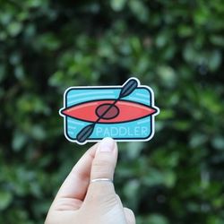 kayak paddler sticker | kayaking decal | for kayakers who love their sport on the rapids or the ocean