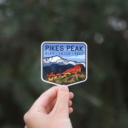 pikes peak sticker | garden of the gods colorado springs co decal | waterproof and uv resistant, great for outdoors