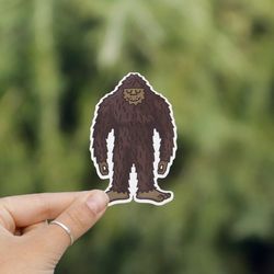 happy bigfoot sticker waterproof waterproof vinyl sticker, uv resistant decal