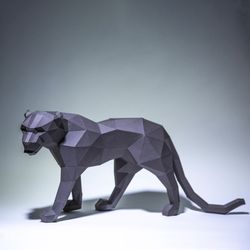 Black Panther Paper Craft, Digital Template, Origami, PDF Download DIY, Low Poly, Trophy, Sculpture, Model