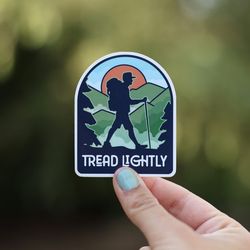 tread lightly sticker | waterproof vinyl, uv resistant, decal | great for laptop, waterbottle, car window and gifts for