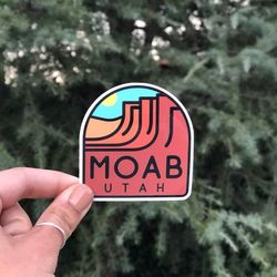moab utah sticker - utah decal - for those who love the red rocks, the river, the hiking, the exploring