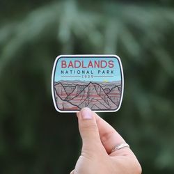 badlands national park sticker waterproof vinyl sticker, uv resistant decal