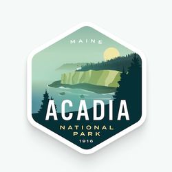 acadia national park vinyl sticker
