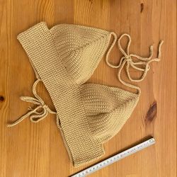 crocheted beige top, crop top, crocheted top, rainbow top, festival crocheted top, summer crochet top, gift for her