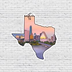 austin, texas design magnet / vinyl waterproof sticker