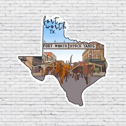 fort worth, texas design magnet / vinyl waterproof sticker