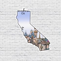 anaheim, california design magnet / vinyl waterproof sticker