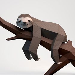 Sloth Digital Template, Sloth PDF Paper Craft, Sloth Origami, Sloth Model