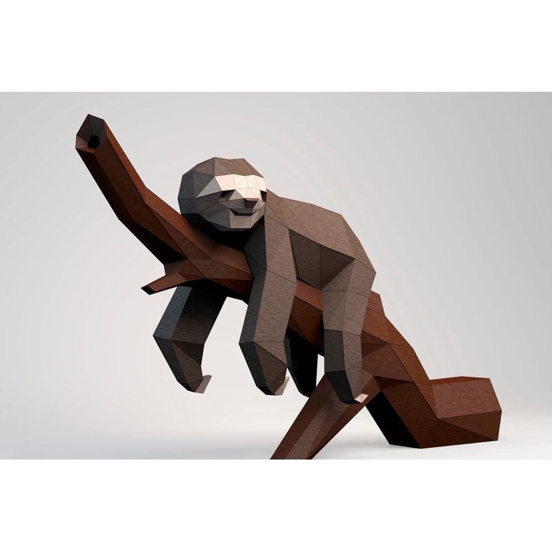 Papercraft Sloth Templete Sloth Digital Template, Sloth PDF Paper Craft, Sloth Origami | Inspire ...