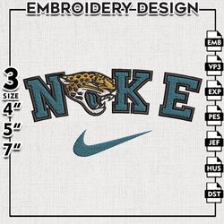 Nike Jaguars NFL Logo Embroidery Designs, Jacksonville Jaguars Embroidery files, NFL Teams, Machine embroidery designs