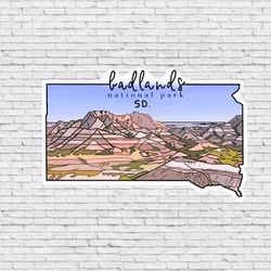 badlands national park, south dakota design magnet / vinyl waterproof sticker