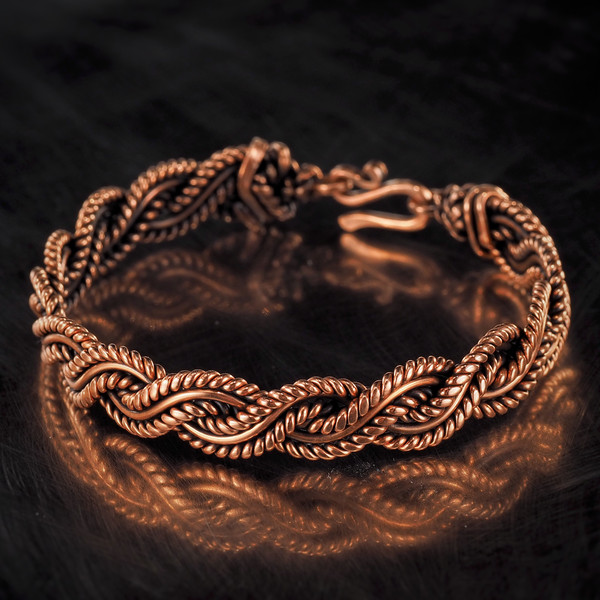 copper wire wrapped bracelet bangle handmade jewelry weavig gewellery (4).jpeg