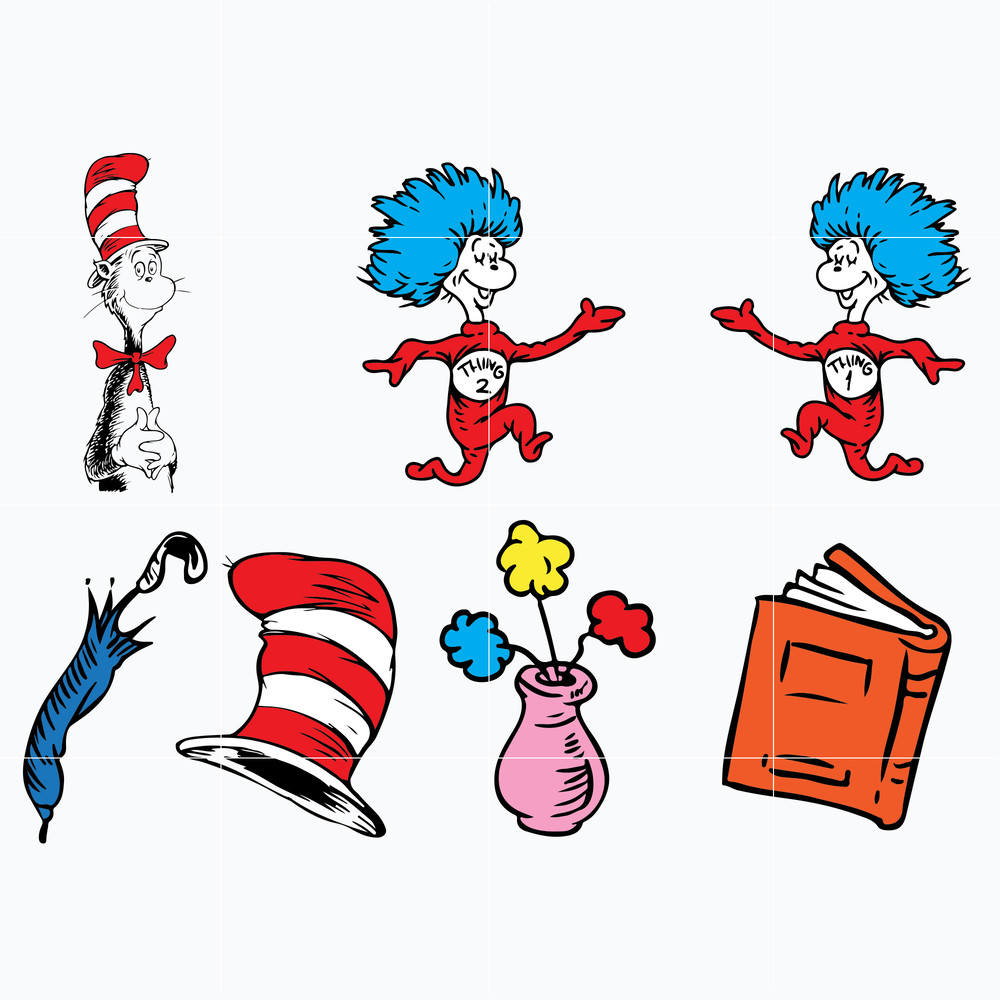 Dr Seuss Svg Bundle, Funny Dr Seuss Quote Svg, Dr Seuss Svg, Thing Svg, Cute Cat Svg, Teacher Svg, Svg File For Cricut DR107.jpg