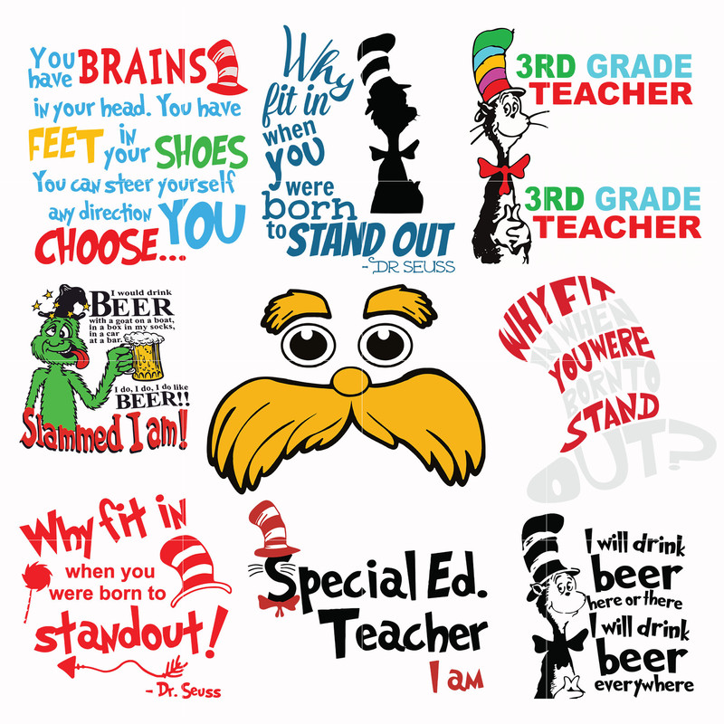 Dr Seuss Svg Bundle, Funny Dr Seuss Quote Svg, Dr Seuss Svg, Thing Svg, Cute Cat Svg, Teacher Svg, Svg File For Cricut DR122.jpg