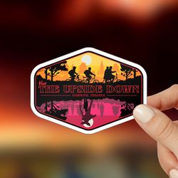 stranger things stickers waterproof, visit the upside down sticker,
