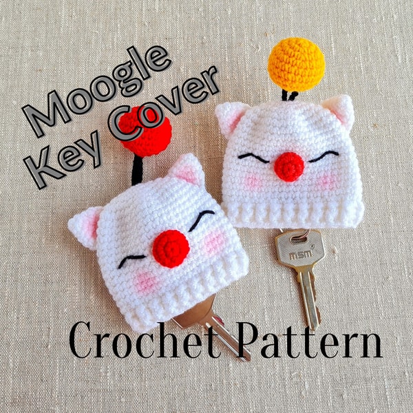 Key cover Moogle Crochet pattern, FFXIV keychain Final Fanta | Inspire ...