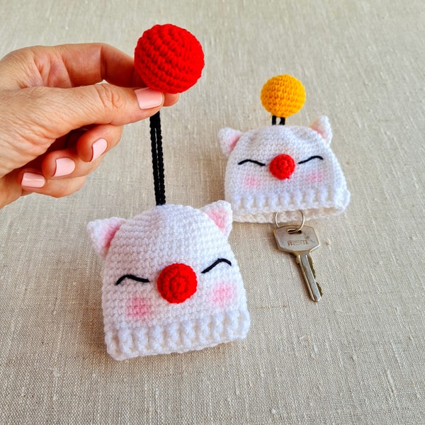 Key cover Moogle Crochet pattern, FFXIV keychain Final Fanta | Inspire ...