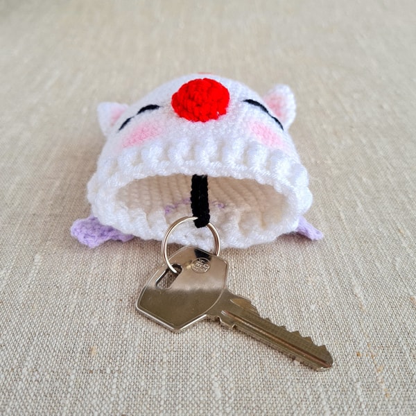 Key cover Moogle Crochet pattern, FFXIV keychain Final Fanta | Inspire ...