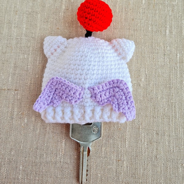 Key cover Moogle Crochet pattern, FFXIV keychain Final Fanta | Inspire ...