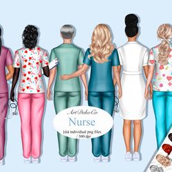 nurse clip art, custom nurse portrait, doctor clip art