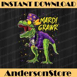 Mardi Grawr T-Rex Dinosaur Dino Mardi Gras PNG Funny Design Fat Tuesday, Mardi Gras Carnival Party Mardi Gras New Orlean