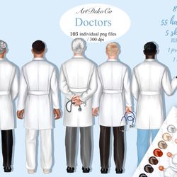 doctor clipart, custom doctor portrait, doctor clipart