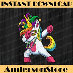 dabbing unicorn jester mardi gras mardi gras png for sublimation, unicor