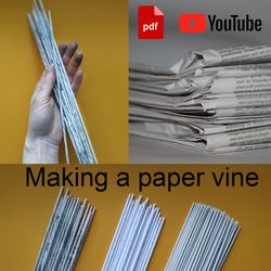Create a paper vine for basket weaving. Weaving straw Paper sticks Paper twigs Files for download Video instruction DIY