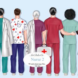 Custom Male Nurse Portrait, Male Nurses Clip Art, Doctor Clip Art, Medic, Medical Staff Clipart, Sublimation Design PNG
