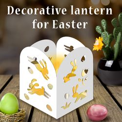 Decorative candlestick for Easter with bunnies