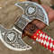 Double Axe with Red Leather Sheath, Valknut Viking Axe, Double Headed Axe, Large Battle Axe, Handmade Gifts, Viking Wedding Groomsmen Gift7.jpg
