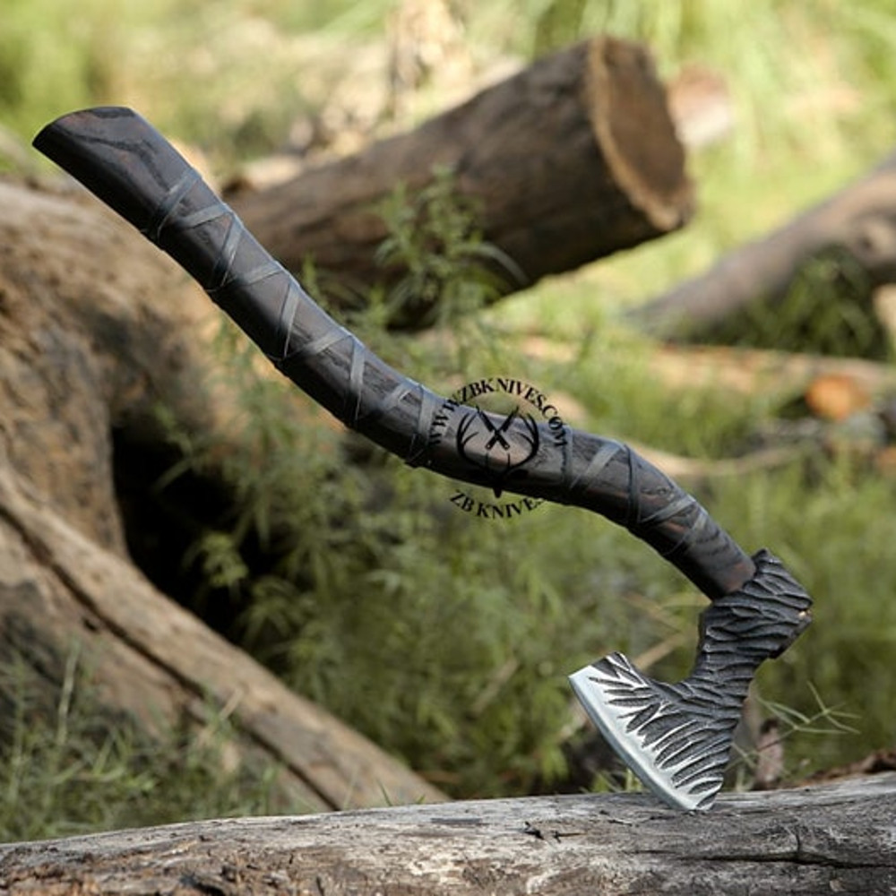 Custom Handforged Axe Hunter Gifts, Throwing Axe, Battle Ready Axe, Viking Camping Axe, Viking Axe Gift for Men, Husband, Boyfriend Birthday05.jpg
