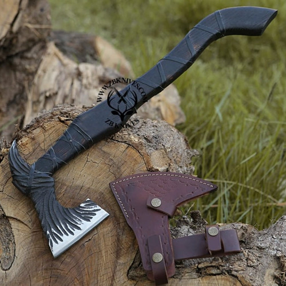 Custom Handforged Axe Hunter Gifts, Throwing Axe, Battle Ready Axe, Viking Camping Axe, Viking Axe Gift for Men, Husband, Boyfriend Birthday03.jpg