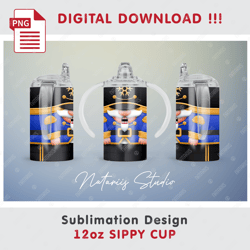 Cute Christmas Nutcracker Sublimation Design - Seamless Sublimation Pattern - 12oz SIPPY CUP - Full Cup Wrap