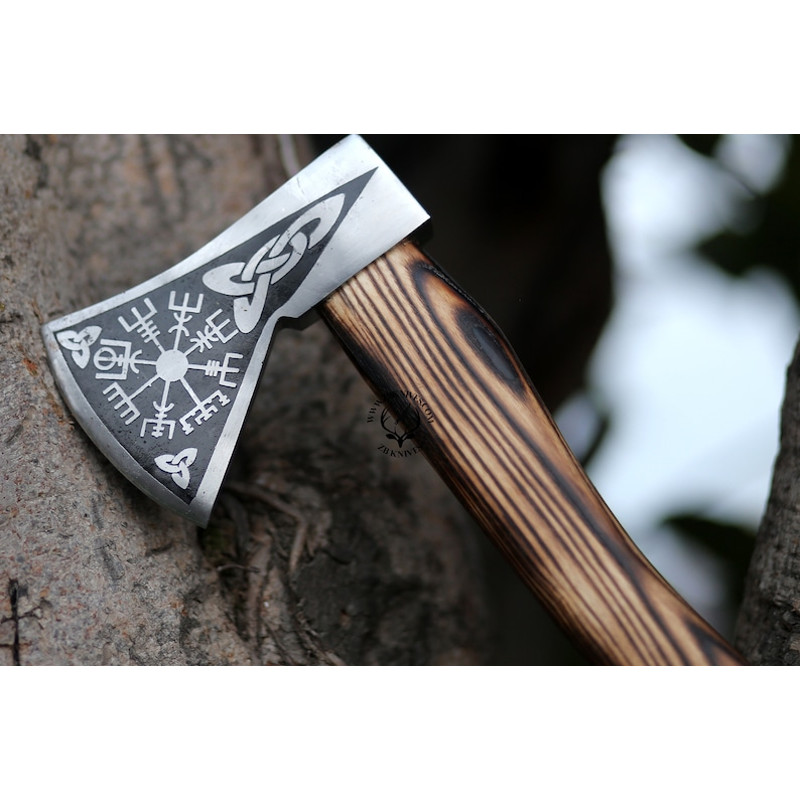 Hand Forged Viking Battle Axe, Viking Compass (10).jpg