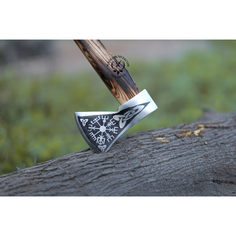 Hand Forged Viking Battle Axe, Viking Compass (2).jpg