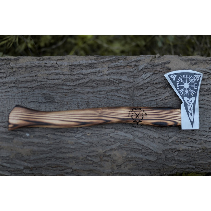 Hand Forged Viking Battle Axe, Viking Compass (3).jpg