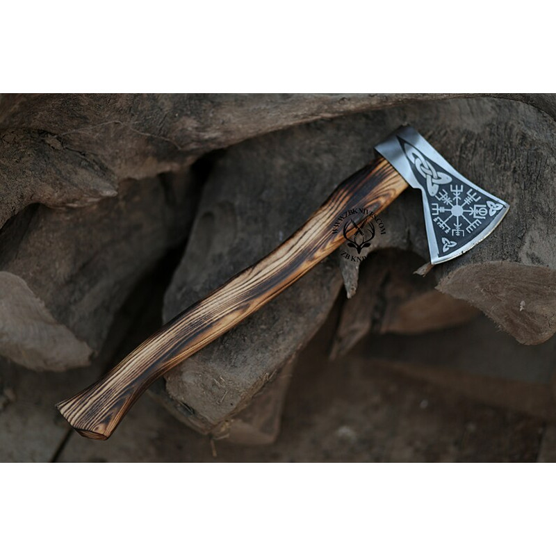 Hand Forged Viking Battle Axe, Viking Compass (5).jpg