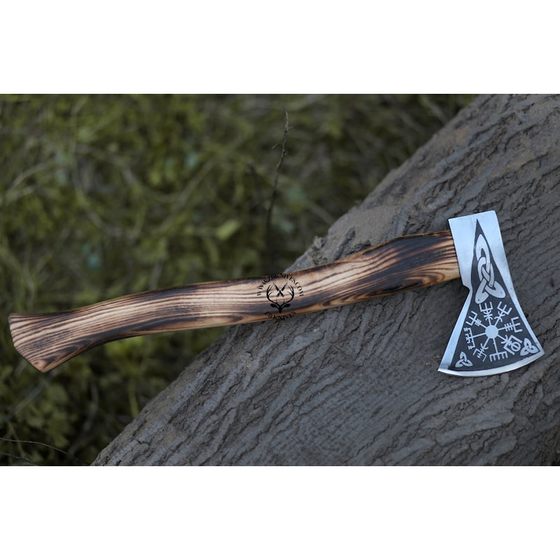 Hand Forged Viking Battle Axe, Viking Compass (6).jpg