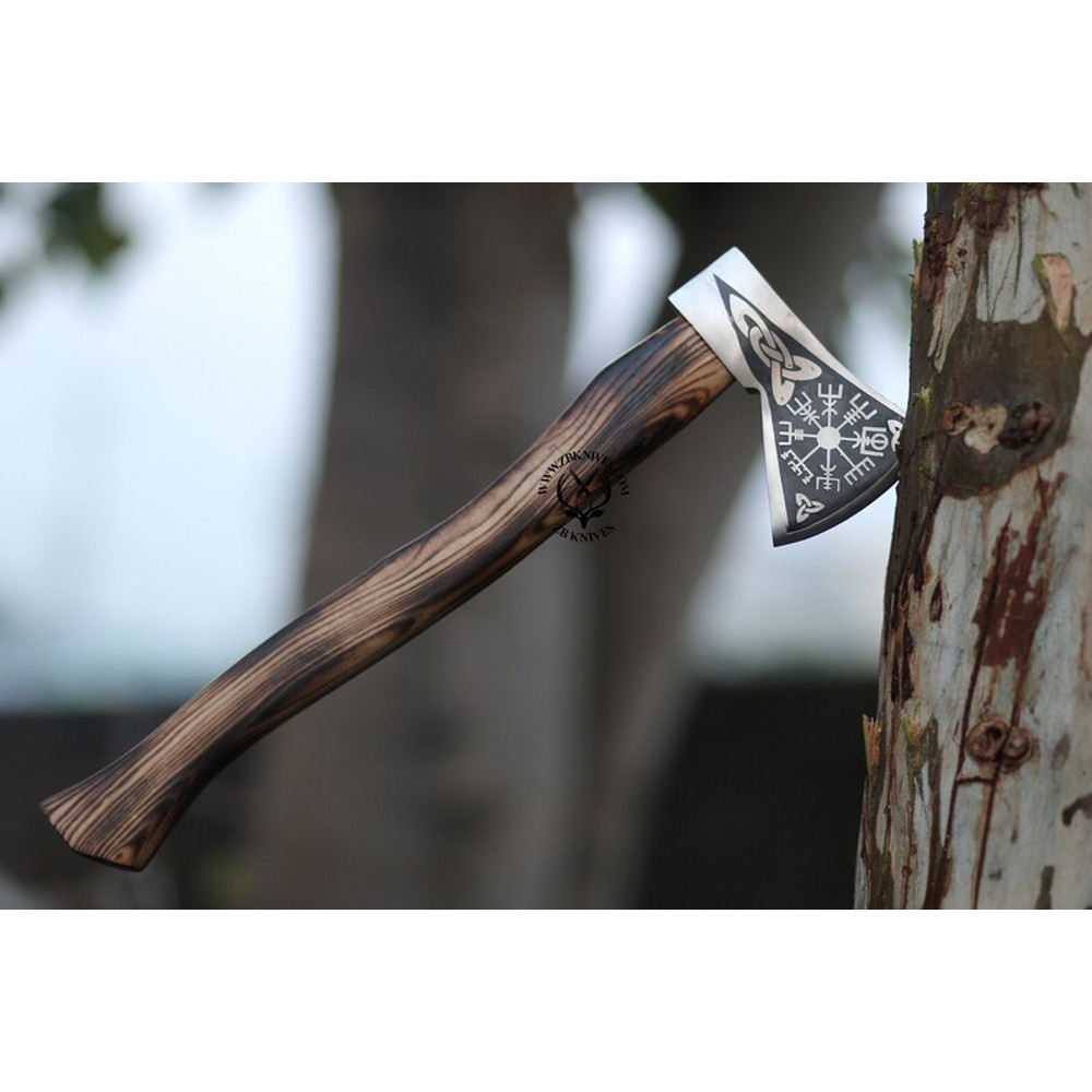 Hand Forged Viking Battle Axe, Viking Compass (8).jpg