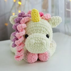 Unicorn lovey crochet pattern, Baby lovey unicorn pattern, Ragdoll Crochet Pattern, Unicorn Baby Security Blanket