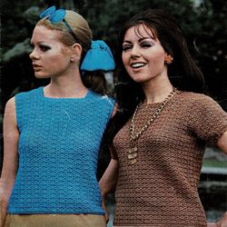Vintage Crochet Pattern 181 Crochet Blouse with or Without Sleeves Women