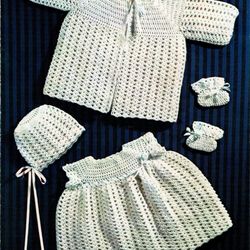 Vintage Crochet Pattern 183 Crocheted Layette Baby