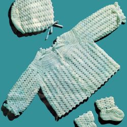 Vintage Crochet Pattern 184 Crocheted Pram Set Baby