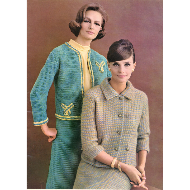 vintage crochet pattern suit women